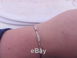 Fine 18ct white gold 9 stone diamond bracelet 18k 750