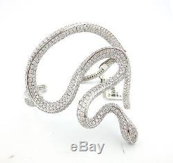 Fine Diamond Snake Cluster Bracelet 18K White Gold 14.34CT