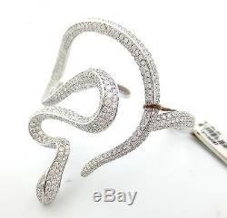 Fine Diamond Snake Cluster Bracelet 18K White Gold 14.34CT