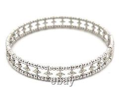 Flexible Diamond Flower Motif Bracelet in 14K White Gold