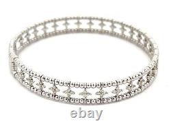 Flexible Diamond Flower Motif Bracelet in 14K White Gold