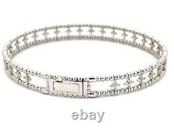 Flexible Diamond Flower Motif Bracelet in 14K White Gold