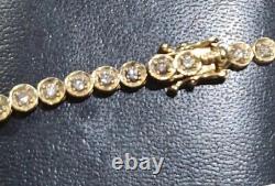 Fully Hallmarked 2Carat Natural Diamond Tennis Bracelet in 18K Solid Yellow Gold