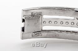 Garavelli Signed $16,500 6ct VVS F Diamond 18k White Gold Bangle Bracelet XL 52g