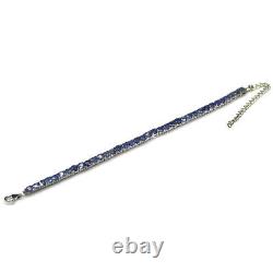 Gemstone Blue Sapphire Bracelet 8 925 Sterling Silver White Gold Plated