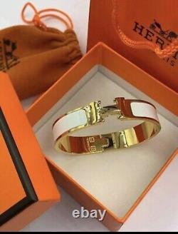 Genuine Gold And White Hermes Bracelet With Packaging