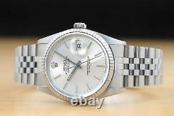 Genuine Mens Rolex Datejust 18k White Gold & Stainless Steel Watch 16234