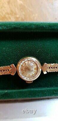 Genuine Rolex vintage ladies Precision 9ct gold bracelet watch 1970s