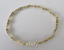 Gold Diamond Bracelet 9ct Yellow Gold Multi Diamond Link Bracelet (4.7g)