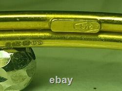 Gorgeous 9ct Gold Bangle Yellow & White Gold Fully Hallmarked Light Weight 4g