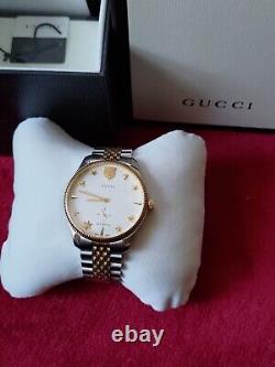 Gucci G-Timeless Two Tone Silver/Gold Bracelet Watch YA126356 Automatic