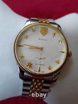 Gucci G-Timeless Two Tone Silver/Gold Bracelet Watch YA126356 Automatic