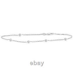 Handmade 14K White Gold Bracelet With. 5 Carat Diamonds By The Yard 8 Inches