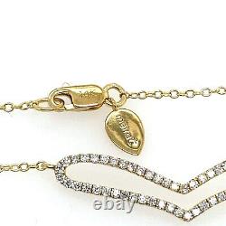 Heart Diamond Bracelet, Set With 15 Diamonds, 0.45ct In 14ct Yellow Gold