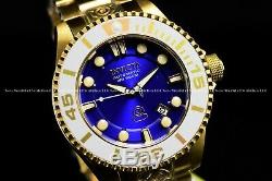 INVICTA Men 47mm Grand Diver Gen 2 Auto Gold/Blue Dial White Bezel 300M SS Watch