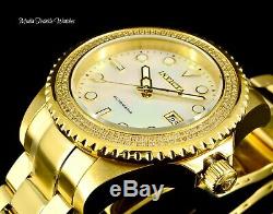 Invicta 47mm Grand Diver Automatic 0.75ctw Diamond White MOP Gold Bracelet Watch