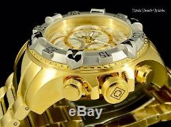 Invicta 52MM Excursion White Dial Silver Bezel Chronograph Gold Tone SS Watch