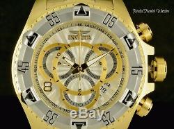 Invicta 52MM Excursion White Dial Silver Bezel Chronograph Gold Tone SS Watch