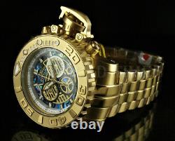 Invicta 70mm Sea Hunter Swiss Movt Chronograph ABALONE DIAL 18K Gold IP Watch