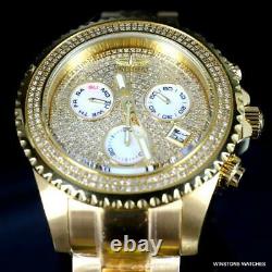 Invicta Grand Diver 1.94CTW Diamond Chronograph Gold Plated Steel Watch 47mm New