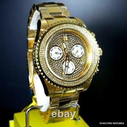 Invicta Grand Diver 1.94CTW Diamond Chronograph Gold Plated Steel Watch 47mm New