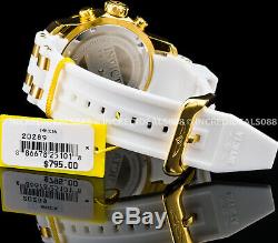 Invicta Mens Pro Diver SCUBA Chronograph 18Kt Gold Black DIal White Strap Watch