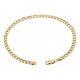 Italian 14k Two Tone Gold Cuban Chain Bracelet with White Pave 7.5 3.8mm 2.9grams