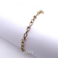 Italian Ladies 9ct Yellow & White Gold Fancy Bracelet With Lobster Clasp