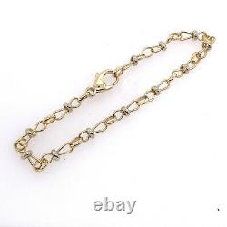 Italian Ladies 9ct Yellow & White Gold Fancy Bracelet With Lobster Clasp