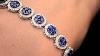 J3357y Diamond Halo And Sapphire Bracelet In 18k White Gold Bracelet