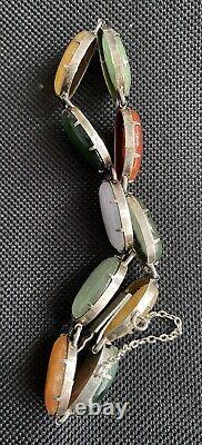 Jadeite Multicolour Bracelet Vintage/Antique Chinese White Gold