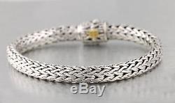 John Hardy 18K White Gold 925 Sterling Classic Pave Diamond Chain Bracelet