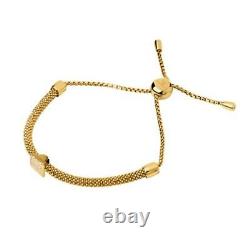 LINKS OF LONDON Gold Vermeil Adjustable White Sapphire Square Bracelet NEW