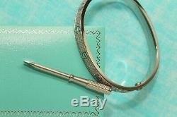 LOVE Bangle Diamond Bracelet 18kt White Gold Finish size 19cm