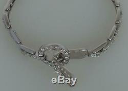 Ladies Designer 18K White Gold 2.86ct Diamond Line Tennis Bracelet RRP 5150 Euro