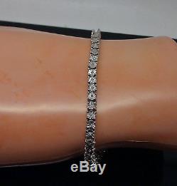 Ladies Diamond Tennis Bracelet White Gold Finish With Real Diamonds 8 inch