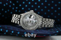 Ladies Rolex 26mm Datejust White MOP Mother of Pearl Dial with Diamond Watch