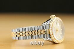 Ladies Rolex Datejust 1.13 Ct Diamond Bezel & Lugs 18k Yellow Gold & Steel Watch