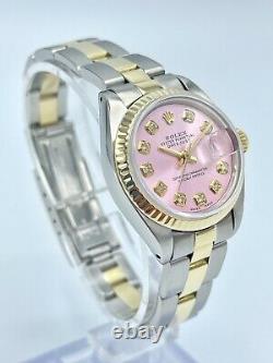 Ladies Rolex Datejust 26mm 6917 Pink Diamond Dial Steel & 18ct Gold Oyster