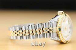 Ladies Rolex Datejust Mother Of Pearl Tsavorite Dial Diamond Quickset Watch