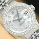 Ladies Rolex Datejust Silver Diamond Dial 18k White Gold & Steel Watch