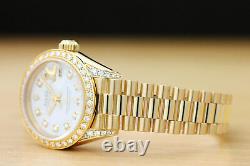 Ladies Rolex Diamond Datejust President 18k Yellow Gold Authentic Watch