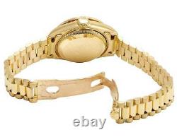 Ladies Rolex President Datejust 18K Yellow Gold 69178 Ruby Diamond Watch 3.85 Ct