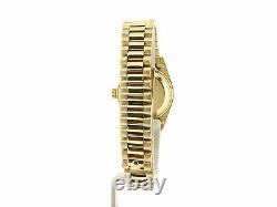 Ladies Rolex Solid 18K Yellow Gold Datejust President Watch withWhite Dial 6917