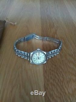 Ladies Rolex watch Oyster Datejust silver Jubilee bracelet white gold bezel