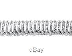 Ladies S Style Real Genuine Diamond White Gold Finished 7.5 inch Bracelet 2 ct
