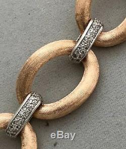 Large Link Vintage Bracelet 14k Rose & White Gold, 1.25 Car Diam, Ret Usd $4,200