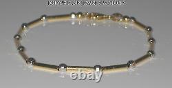 MAGNIFICENT ESTATE 14K TWO TONE WHITE & YELLOW GOLD LADIES BRACELET 7 inches