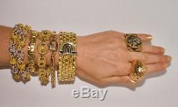 Massive Vintage Pomellato Two Tone 18k Yellow + White Gold Necklace Bracelet Set