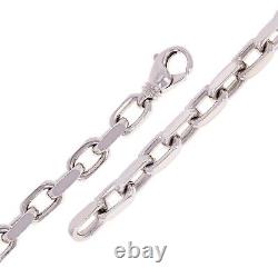 Men's 10k White Gold Handmade Link Chain Bracelet 9 7.5mm 42.2 grams